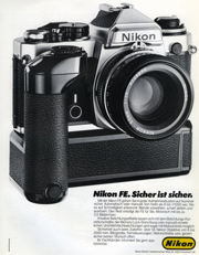 Реклама фототехники Nikon в 1980-х гг.